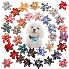 36 Pieces Dog Flower Collars, 8.5 cm/3.3 Inch Adjustable Pet Bow Tie Collar, ...