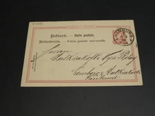 Germany 1888 Hamburg postal card to finland corner fold *35999