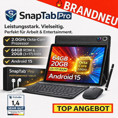 SnapTab  Pro- Performance Tablet mit leistungsstarkem 2.0GHz Octa-Core Prozessor