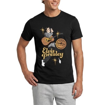 Elvis Presley Mit Girarre Und Mikrofon Männer T-Shirt