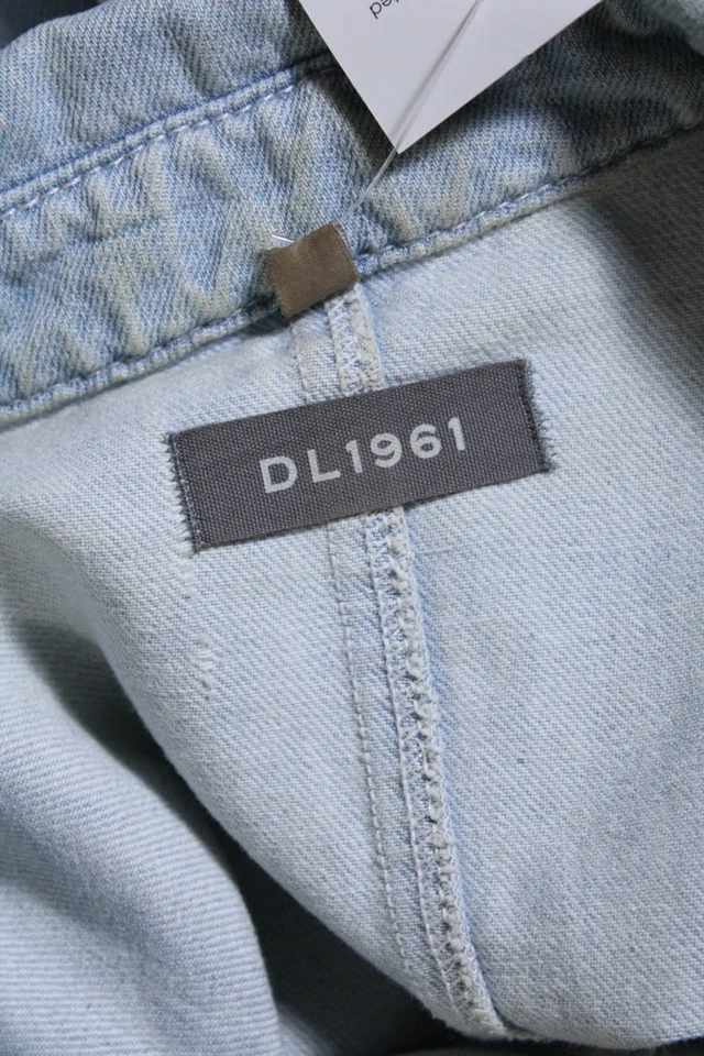 Camisa corta DL1961 para mujer algodón denim con botones Simone azul claro talla XS Foto 4 de 4