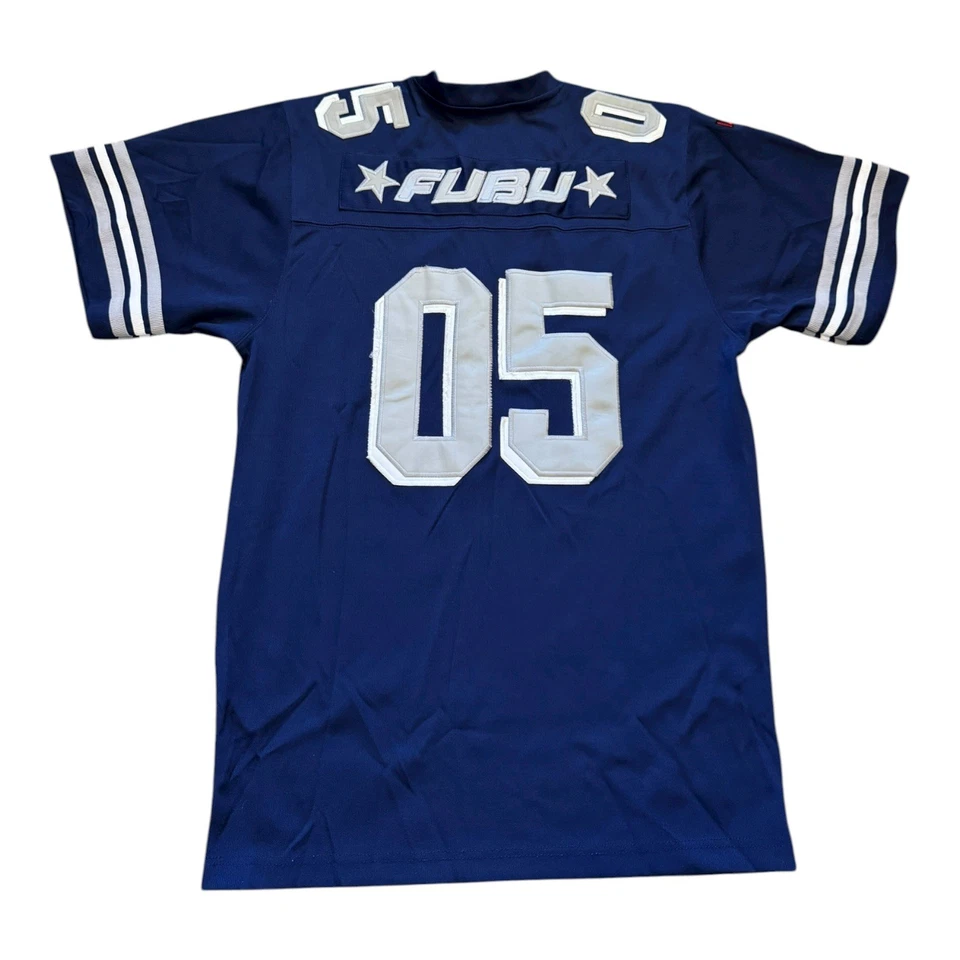 Vintage Y2K FUBU Sport 05 Football Jersey Blue Navy Size Medium - Image 3 of 4