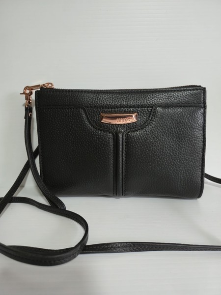 MIMCO Everly Black Pebbled Leather Crossbody Bag 