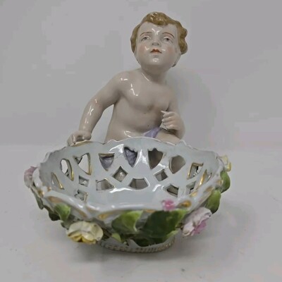 Von Schierholz Cherub Reticulated Bowl 5 1/4'' Tall 