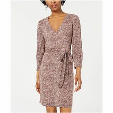 City Studio leopard print surplice neckline dress XS NWT