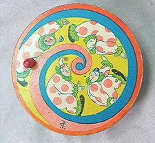 Vintage Tin Noise Maker with Circus Clowns -- U.S.A. by T. Cohn