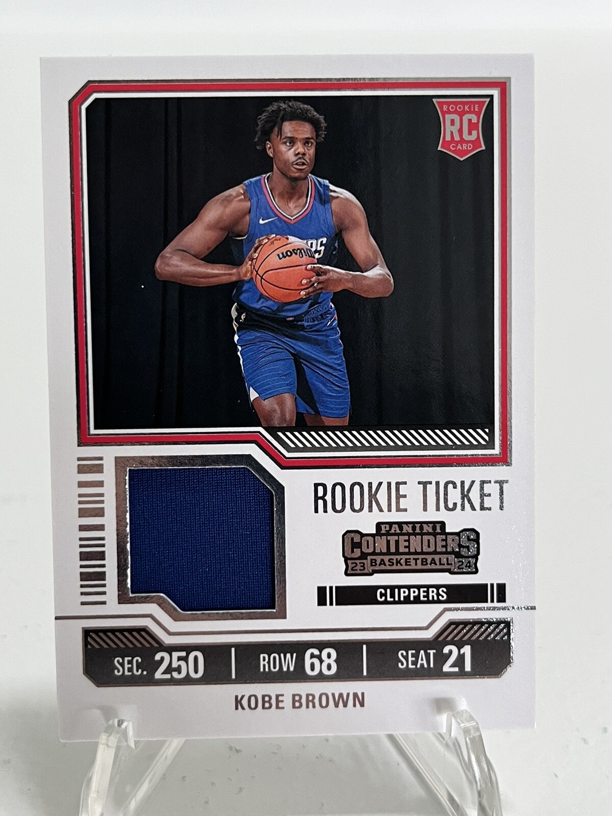 2023-24 Panini Contenders - Rookie Ticket Swatches Kobe Brown RC #RTS-BRN