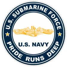 US Submarine Force Pride Runs Deep Gold Dolphins Bumper Sticker Vinyl Decal 5"