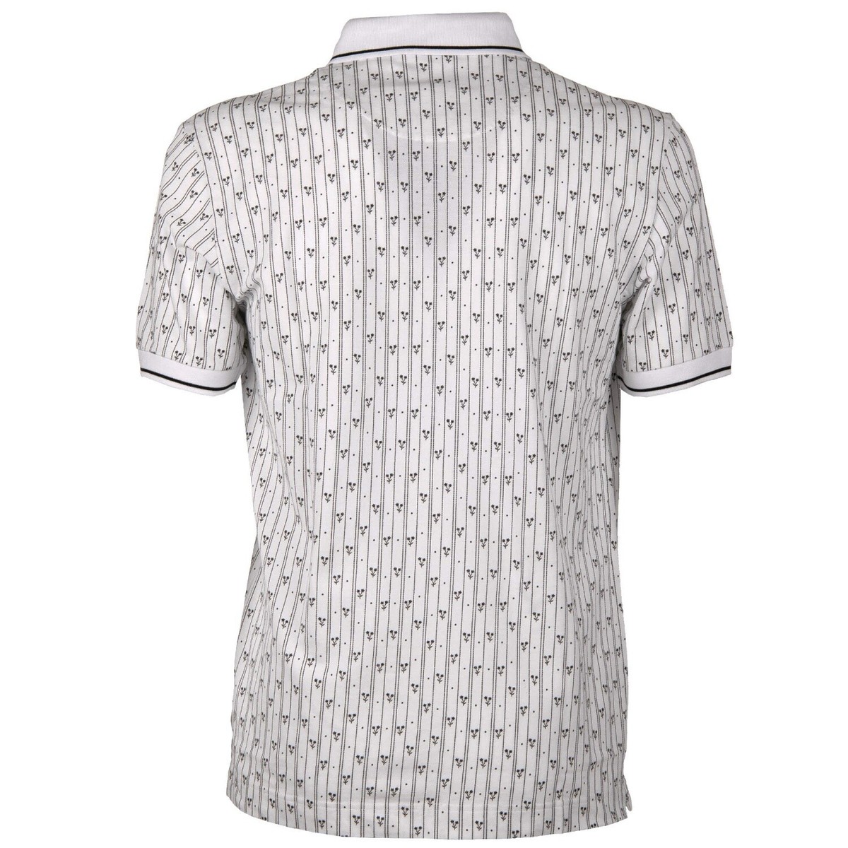 DOLCE & GABBANA Striped Floral Cotton Polo Shirt with DOLCE & GABBANA Striped Floral Cotton Polo Shirt with