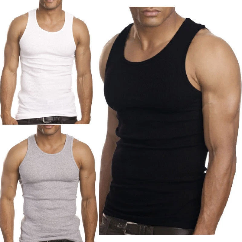 6-12 Packs Men 100% Cotton Ribbed Tank Top A-Shirt Wife Beater Undershirts Lot
Opens in a new window