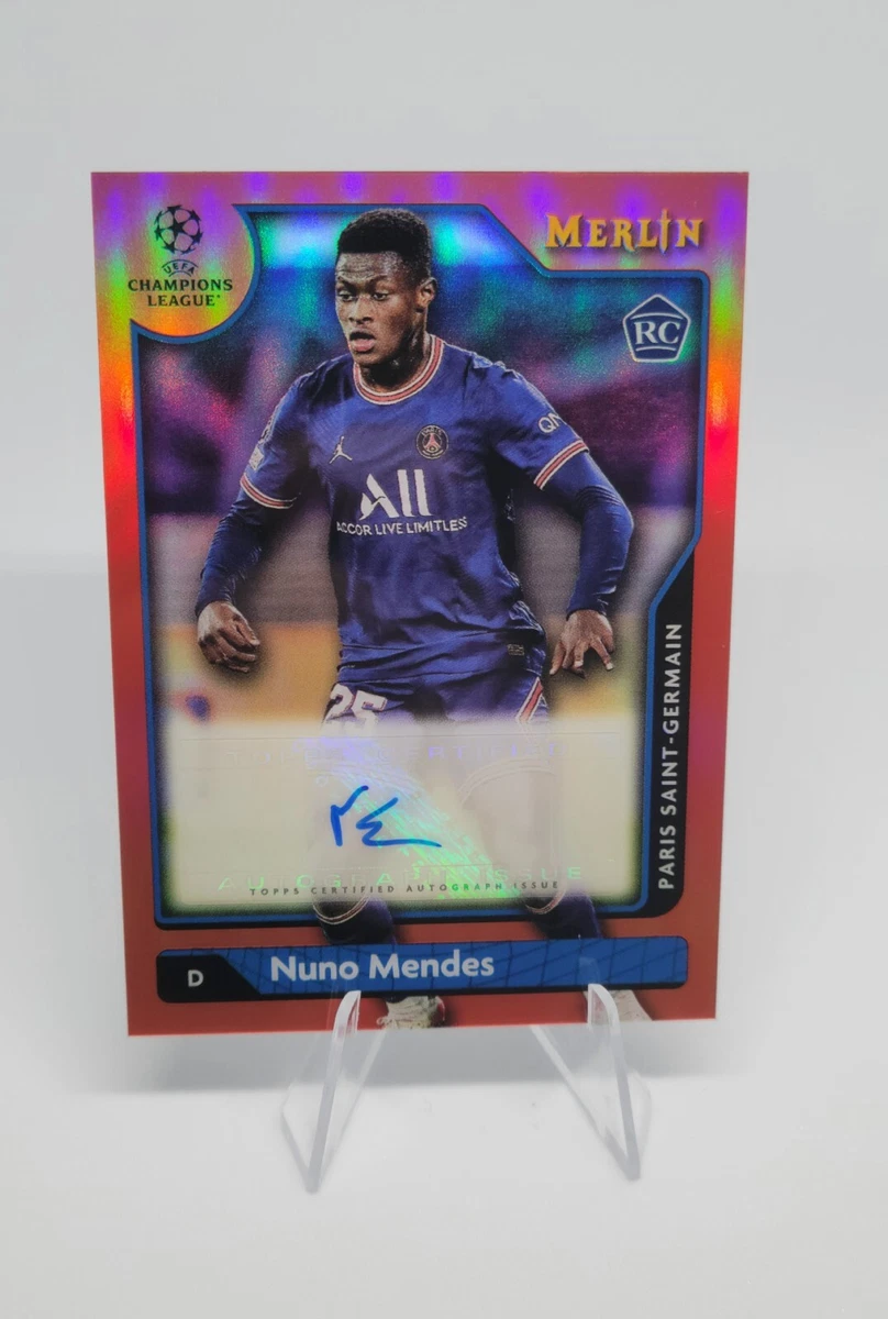 2021-22 Topps Merlin - NUNO MENDES RC Auto /10 Red PSG Portugal