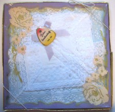 3 cotton lace Handkerchiefs in box