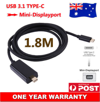 USB-C Thunderbolt3 to Mini DisplayPort Adapter Cable 4K@60Hz UltraHD M/M Cord AU