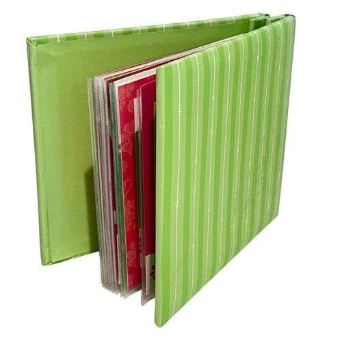 Stampin' Up! Retired Vintage Green Stripe 6x6 Scrapbook Album Groovy Pages