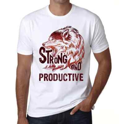 Herren Grafik T-Shirt Starker Wolf und produktiv   Strong Wolf And Productive