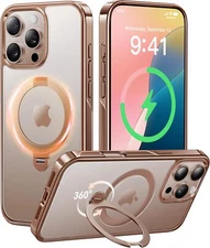 CASEKOO Desert Ti iPhone 16 Pro Max Case, 360° Mag Stand, Magsafe, Rose Gold