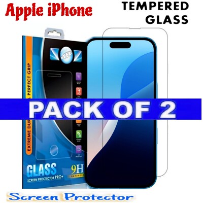 Hartglas Displayschutzfolie für iPhone 16 15 14 13 12 11 PRO MAX XR 17 Pro