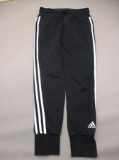 ADIDAS Size S Womens BLK Cotton Blend Pocket Drawstring Jogger Track Pants 553