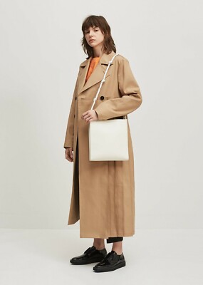 Jil Sander Tangle White Leather Medium Cross Body Bag
