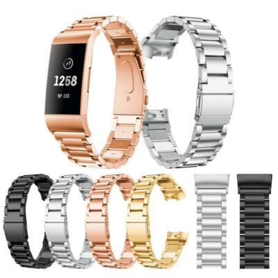 For Fitbit Charge 3/3 SE 4 Bands,Stainless Steel Bracelet Metal Watch Wrist Band
