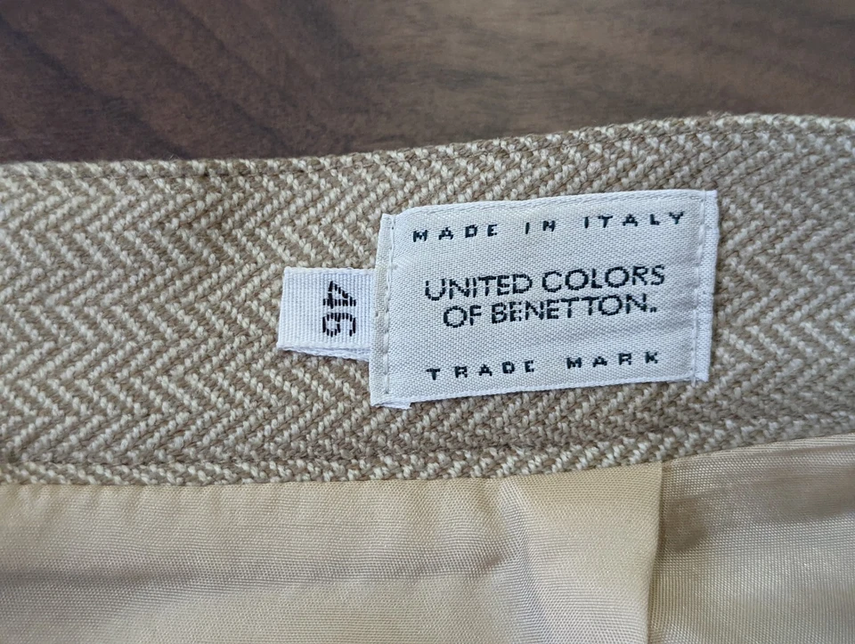 Vintage United Colors of Benetton beige Skirt size EUR 46 UK 12 MADE IN ITALY - Image 2 of 4
