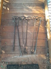 Vtg Antique Wrought Iron Cattle Branding Iron "Circle" "O" 30-32" Long