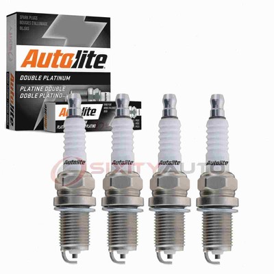 4 pc Autolite Double Platinum Spark Plugs for 1991-1996 Mercury Tracer 1.8L lm