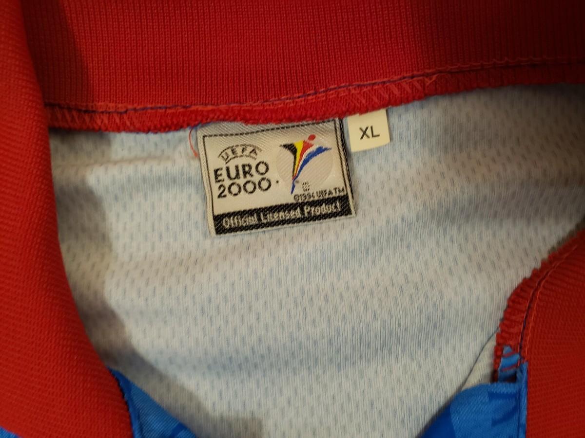 Maillot foot vintage Adidas équipe de France extérieur euro 2000 floqué Zidane taille XL - Vêtements