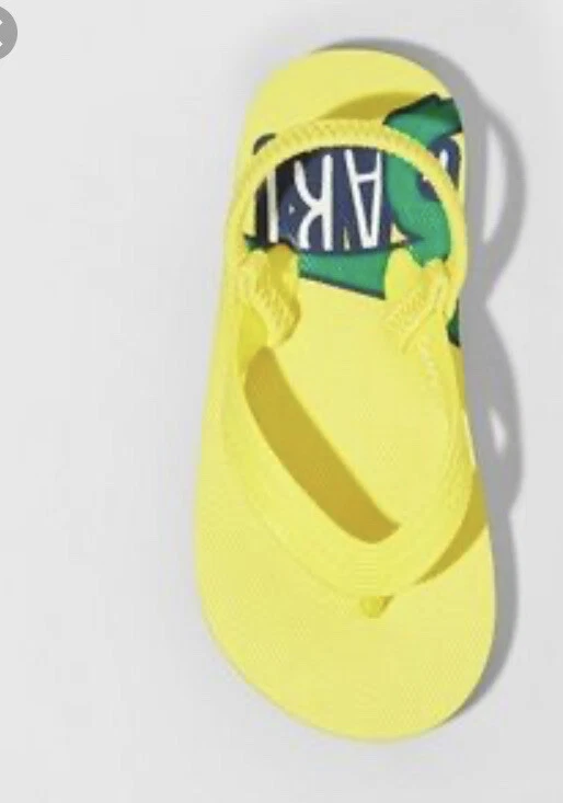 Chanclas de dinosaurio Cat & Jack Roar Lance amarillas 9/10 Foto 3 de 4