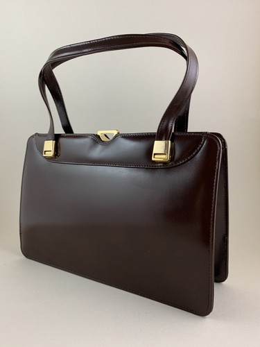 Czarina Large Brown Calf Leather 1950s Vintage Handbag Buff Suede LIning & Box - Picture 3 of 24