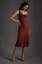BHLDN August Satin Charmeuse Midi Dress Size 6