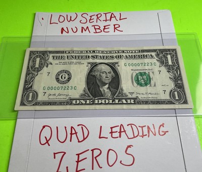 Low Serial Number Four Of A Kind Zeros Leading Serial Number Is Low Sum Of 14