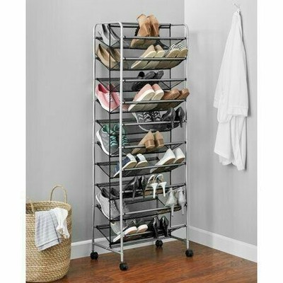 rolling shoe storage rack