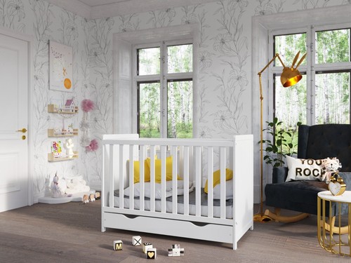 Matilda White Baby Cot Bed 120x60cm - Picture 4 of 10