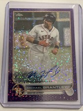 2022 Topps Chrome Michael Brantley Auto #/299 Purple Speckle Refractor Astros