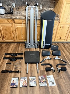TOTAL GYM FIT XL  SQUAT STAND AB CRUNCH CARDS DVDS LOADED EXCELLENT