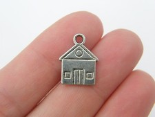 BULK 50 House charms antique silver tone P48
