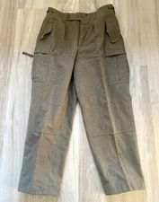 Vintage Bawi German Military Pants Cargo Hunting Olive Green Heavy Wool 1960s