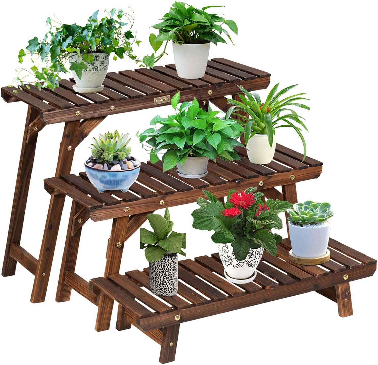 Scaffale Porta Piante Legno a Scala: Supporto Fiori Verticale 6 Ripiani
