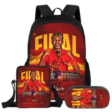 Football Star Lamin Yamal 3PCS School Backpack Set Lunch Bag Pencil Case for Kid