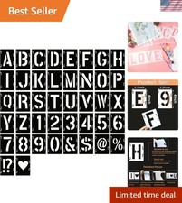 3 Inch Letter Stencils Symbol Numbers Craft Stencils, 42 Pcs Reusable Alphabe...