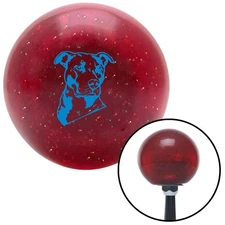 Blue Pitbull Red Metal Flake Shift Knob w/ M16x1.5 Insert Shifter Auto Manual