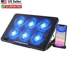 Laptop Cooling Pad 6 Fans Adjustable Stand 12-17 Inch Gaming Cooler FROM USA