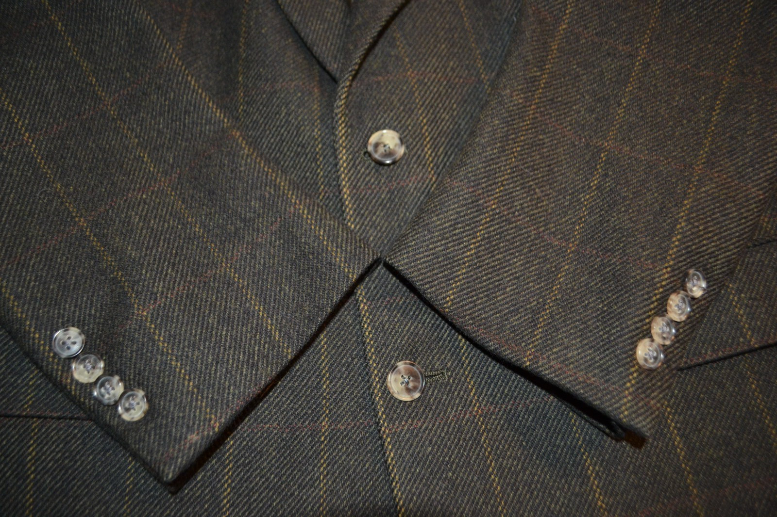 Burberry London Men Wool Checked 2 Front Button Sports Coat Sz 42R thumbnail 9