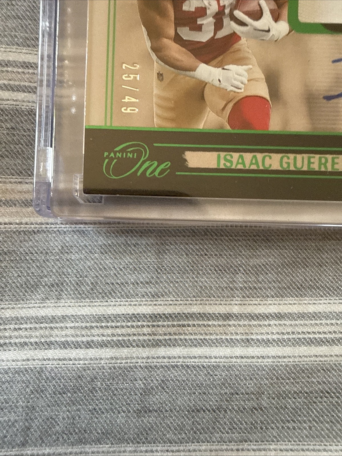 2024 Panini One Isaac Guerendo Rookie Patch Auto /49 49ers RPA SF 49'ers view 3