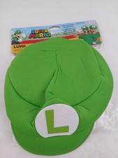 Super Mario Luigi Hat Cap Costume Kit Kids Green Gloves Mustache Disguise