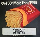 1984 McDonald's "Large Fries" Translite sign 21.75" X 21.75 Advertising Display  — photo 2