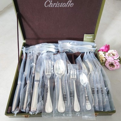 Christofle Malmaison Silverplate Table Knife Fork Spoon 30pcs Box Brand New