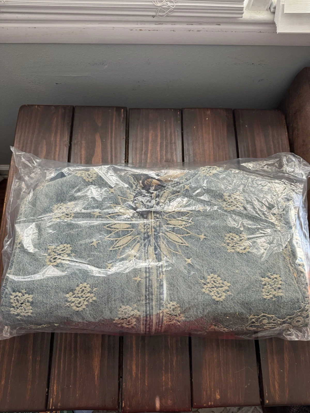 SUPREME FW25 BANDANA JACQUARD DENIM GIACCA DA LAVORO CON CAPPUCCIO TAGLIA (XL)