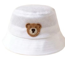 Teddy Bear Bucket Hat Infant Toddlers Mesh Light Weight Bucket Hat